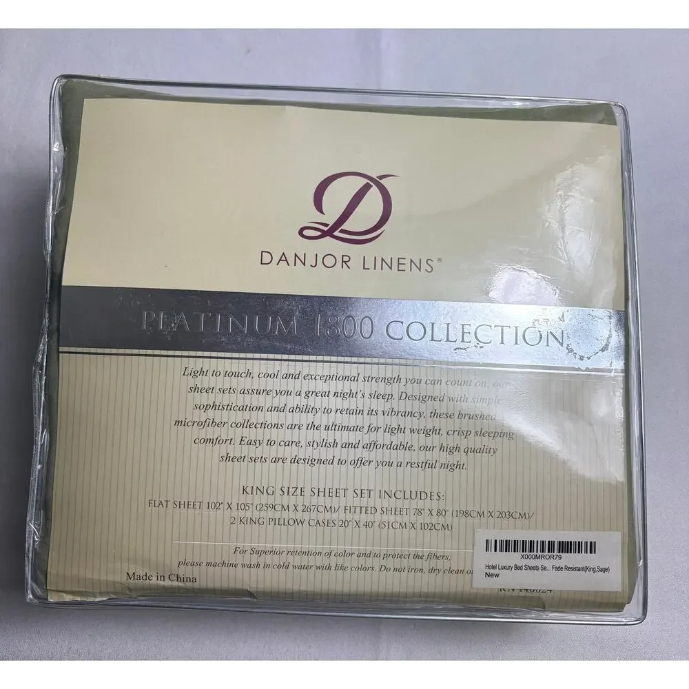 Danjor Linens Platinum 1800 Collection King Size Sheet Set Green NEW